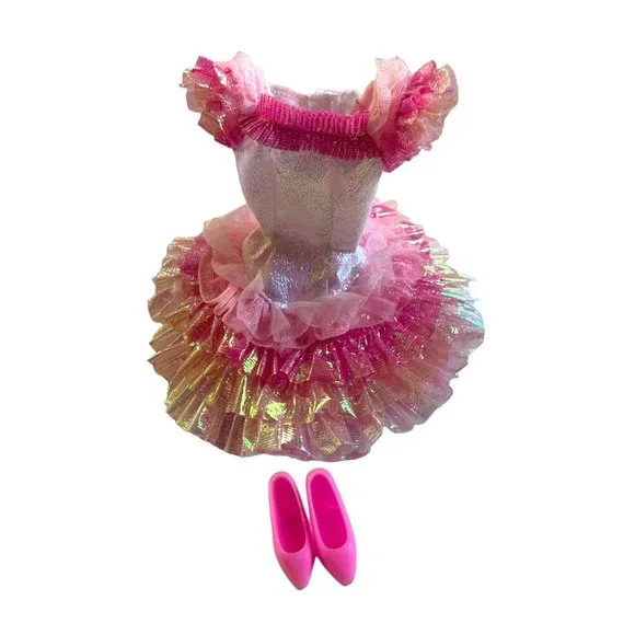 open lace back dress Barbie The Movie Barbie Doll In Iconic Outfit, 1 Count main image 0